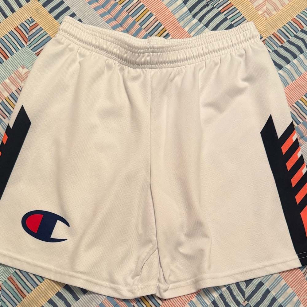 Champion Archers PLL White Athletic Shorts with Black and Orange Accents